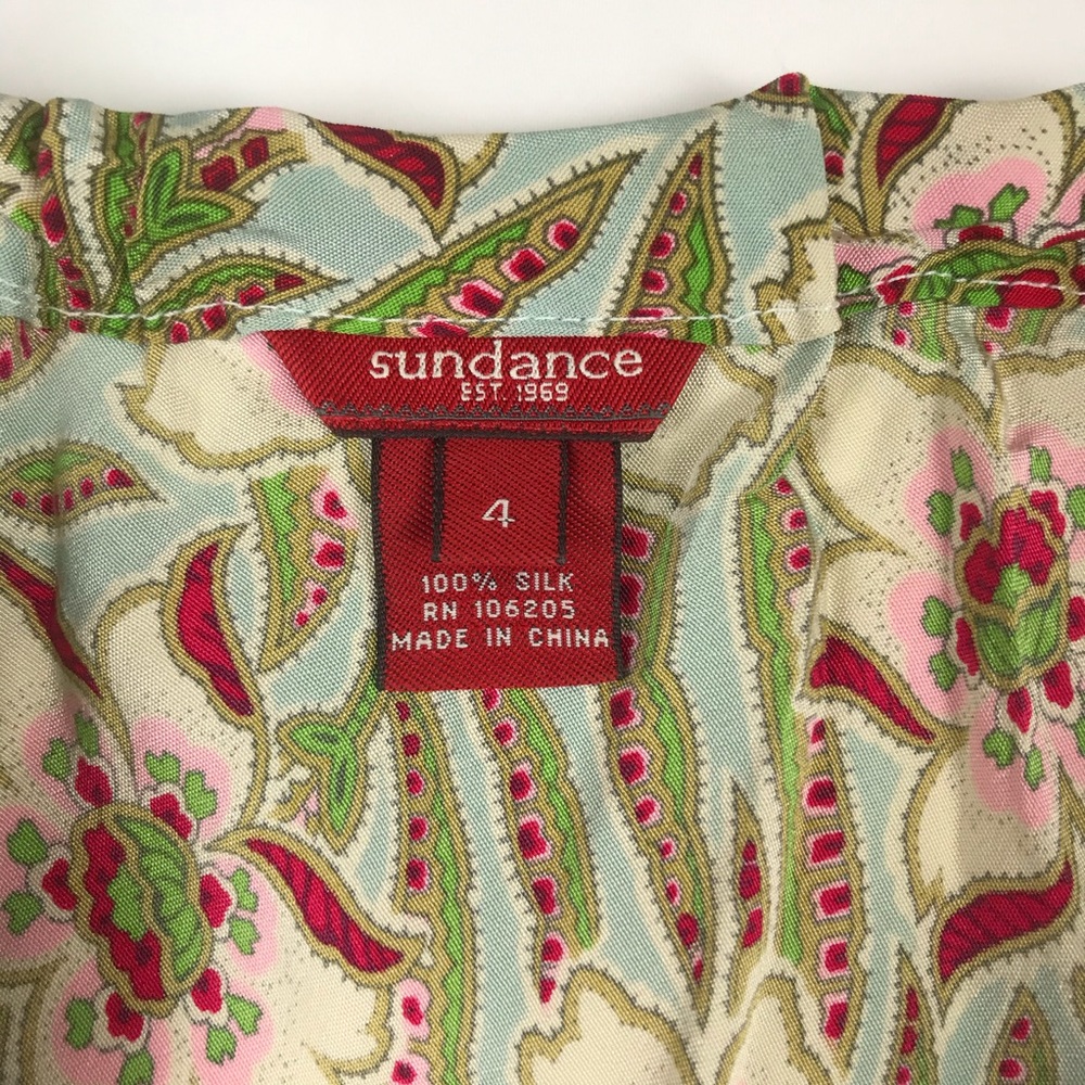 Sundance Floral Silk Midi Skirt Ruffle Hem Boho K - Picture 2 of 7
